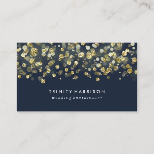 Glam Glitter  Chic Faux Gold Foil Business Card