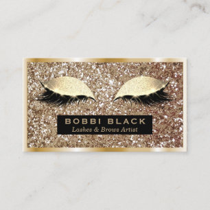 Glam Glitter Eyelash Extensions Makeup Artist Business Card