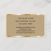 Glam Glitter Eyelash Extensions Makeup Artist Business Card (Back)