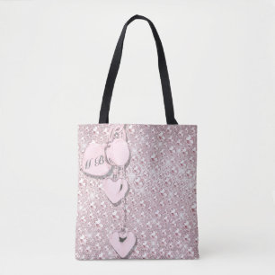 Glam Glitter Girly Pink Tote Bag