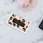 Glam Glitter Gold Blush PINK Black Leopard Animal  Business Card Case<br><div class="desc">If you are a lady boss, these modern impressive glamorous business card holder are the perfect way to give a memorable first impression to you customer. Modern, girly animalier business card case featuring digital image of leopard print in chic BLUSH pink , black and glitter gold . Black stripe overlay....</div>