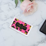 Glam Glitter Gold Fuchsia Black Leopard Animal  Business Card Case<br><div class="desc">If you are a lady boss, these modern impressive glamorous business card holder are the perfect way to give a memorable first impression to you customer. Modern, girly animalier business card case featuring digital image of leopard print in chic Fuchsia pink , black and glitter gold . Black stripe overlay....</div>