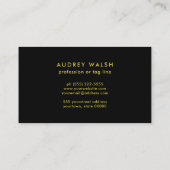 Glam Glitter Gold Fuchsia Leopard print  Luxury Business Card (Back)