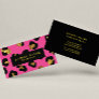 Glam Glitter Gold Fuchsia Leopard print  Luxury Business Card