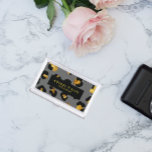 Glam Glitter Gold Gray Black Leopard Animal  Business Card Case<br><div class="desc">If you are a lady boss, these modern impressive glamorous business card holder are the perfect way to give a memorable first impression to you customer. Modern, girly animalier business card case featuring digital image of leopard print in Gray, black and glitter gold . Black stripe overlay. Great for beauty,...</div>
