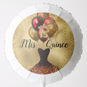 Glam Glitter Gold Quinceanera Mis Quince Balloon