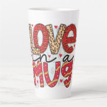 Glam Glitter Gold Red Luxe Love Valentines  Latte Mug