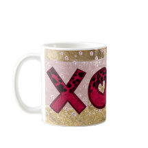 Glam Glitter Gold Red Luxe XOXO Valentines