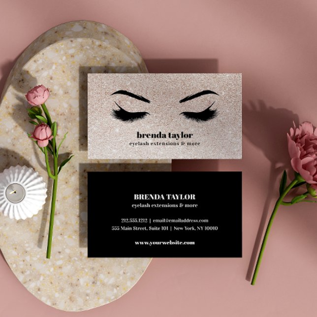 Glam Glitter Makeup Artist Eyelash  professional Business Card (Creator Uploaded)