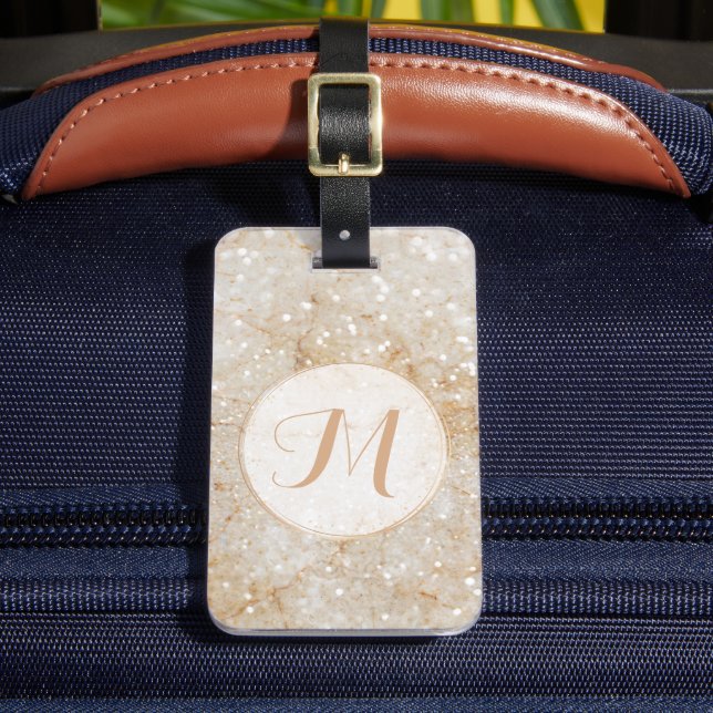 Glam Glitter Monogram Luggage Tag (Front Insitu 2)