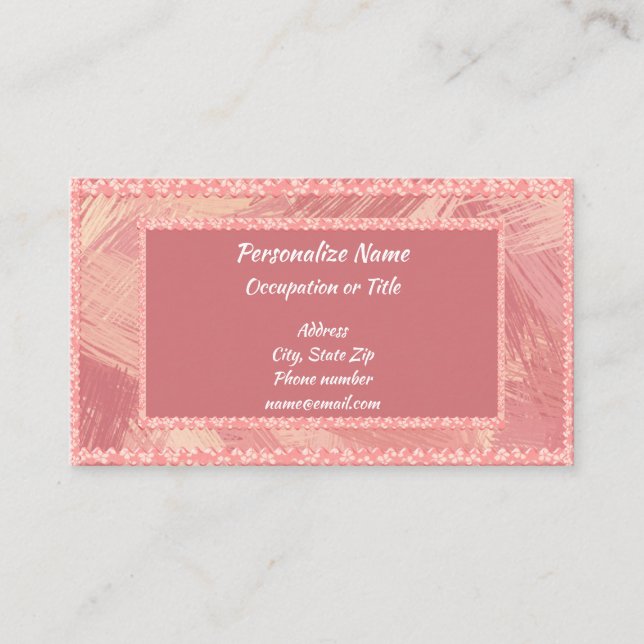 Glam Glitz Hot Pink Artist Brush Glitter Borders Business Card (Front)