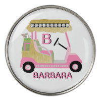 Glam Glitz Monogram Name Pink Gold Diamond Cart