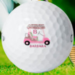 Glam Glitz Monogram Name Rose Gold Diamond Cart  Golf Balls<br><div class="desc">Golf Gal - Fun Glitz Glam Rose Gold Diamond Cart-- just a bit "over the top" but ready to run the course -- golf ball --This is a great gift for golf lovers -- fun / distinctive / unique. And with a unique and custom monogram and first name for the...</div>