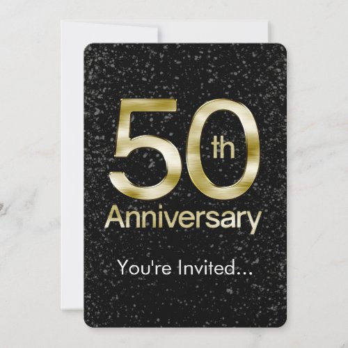 Glam Gold 50th Anniversary Invitation