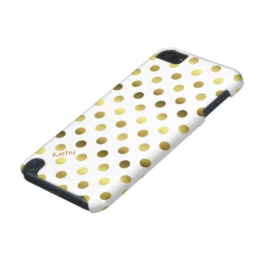 Glam Gold and White Polka Dot iPod Touch (5th Generation) Case (Bottom)