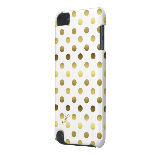 Glam Gold and White Polka Dot iPod Touch (5th Generation) Case (Back Left)