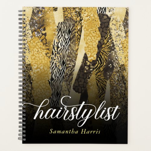 Glam Gold Animal Prints Hairstylist Planner