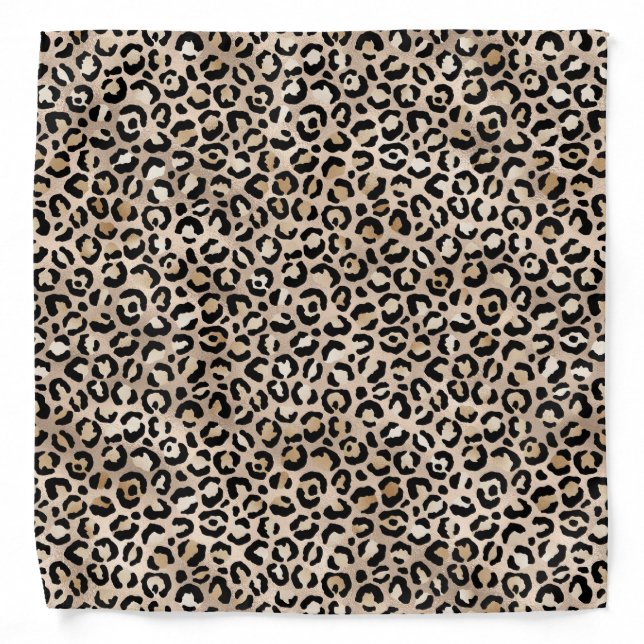 Glam Gold Black Leopard Print Bandana (Front)