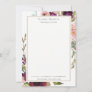 Glam Gold Blush Burgundy Watercolor Rose Floral Note Card