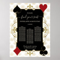 Glam Gold Casino Vegas Wedding Seating Chart 