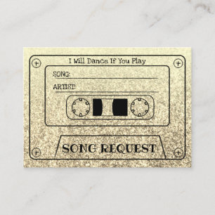 Glam Gold Cassette Wedding Song Request Insert