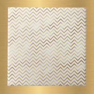 Glam Gold Chevron Pattern Ceramic Tile