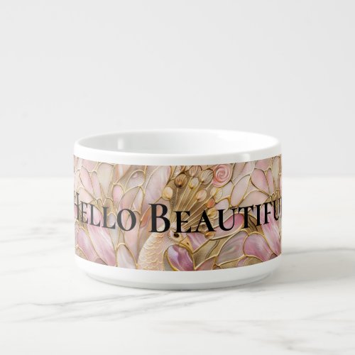 Glam Gold Chic Pink Peacock Bowl