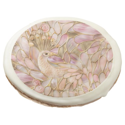 Glam Gold Chic Pink Peacock Sugar Cookie