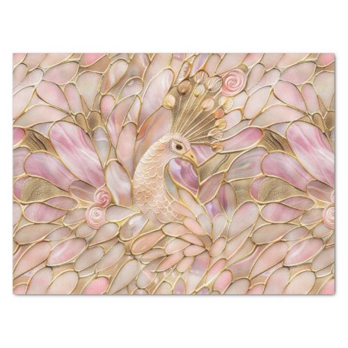 Glam Gold Chic Pink Peacock Tissue Paper