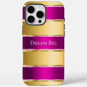 Glam Gold Chic Pink Ribbon iPhone 16 Pro Max Case