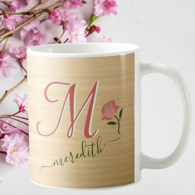 Glam Gold Custom Monogram Name   Coffee Mug (Creator Uploaded)