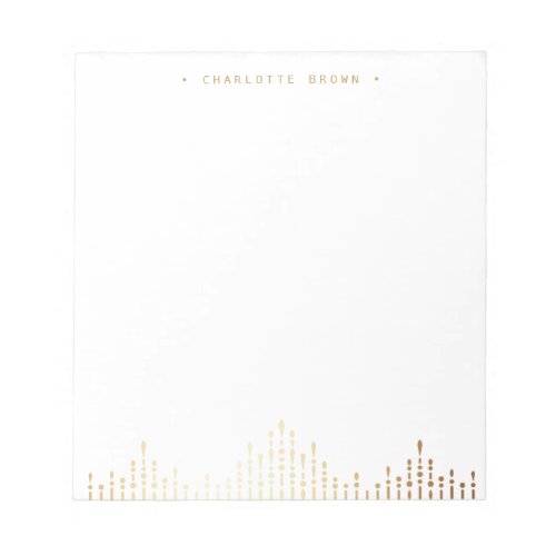Glam gold deco vintage personalized stationery notepad