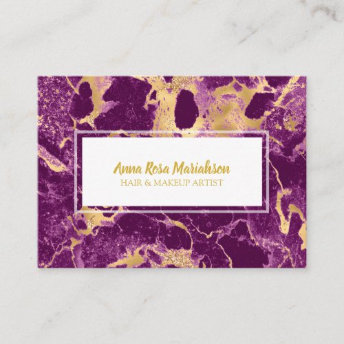  Glam Gold Foil Purple Marble Popular Chic Business Card