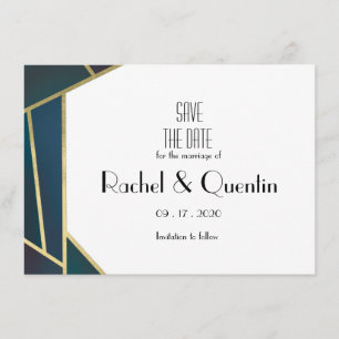 Glam Gold Geometric Art Deco Wedding Save The Date