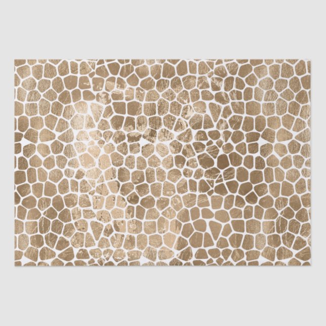 Glam Gold Giraffe Print Tissue Paper (Front)