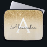 Glam Gold Glitter and Sparkle Chic Monogrammed Laptop Sleeve<br><div class="desc">Gold Ombre Faux Glitter and Sparkle Modern and Elegant Monogram Case. This case can be customized to include your initial and first name.</div>