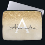 Glam Gold Glitter and Sparkle Chic Monogrammed Laptop Sleeve<br><div class="desc">Gold Ombre Faux Glitter and Sparkle Modern and Elegant Monogram Case. This case can be customized to include your initial and first name.</div>