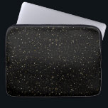 Glam gold glitter and sparkles on black image laptop sleeve<br><div class="desc">Modern glam gold glitter and sparkles image on a black background.</div>