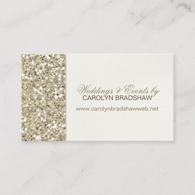 Glam Gold Glitter Business Card (Front)