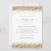 Glam Gold Glitter Christmas Party Invitation | Zazzle