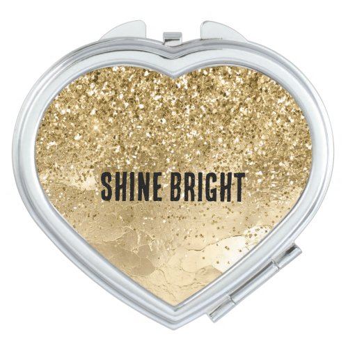 Glam Gold Glitter Compact Mirror