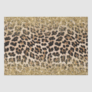 Glam Gold Glitter Cream Leopard Glitter Tissue Paper
