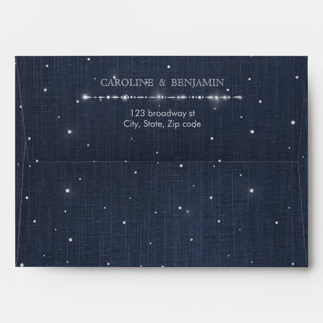 Glam Gold Glitter Deco Vintage Liner Wedding Envelope