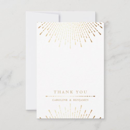 Glam gold glitter deco vintage wedding thank you