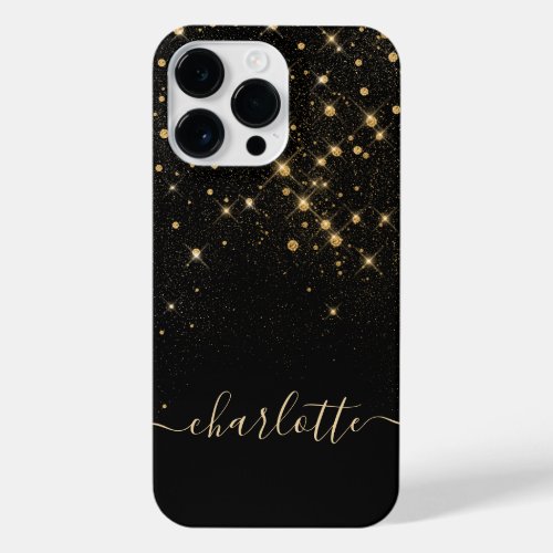 Glam Gold Glitter Diamond Sparkle Elegant iPhone 14 Pro Max Case