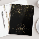 Glam Gold Glitter Diamond Sparkle Elegant Monogram Planner<br><div class="desc">Create your own personalized black and gold diamond sparkle planner with your custom monogram and name.</div>