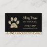Glam Gold Glitter Dog Paw Print Pet Grooming Business Card