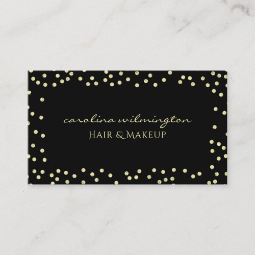 Glam Gold Glitter Dots on Black Boutique Enclosure Card