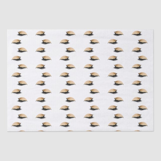 Glam Gold Glitter Eyelashes  Tissue Paper (Front)