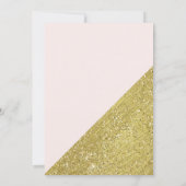 Glam gold glitter foil blush pink sweet sixteen invitation (Back)